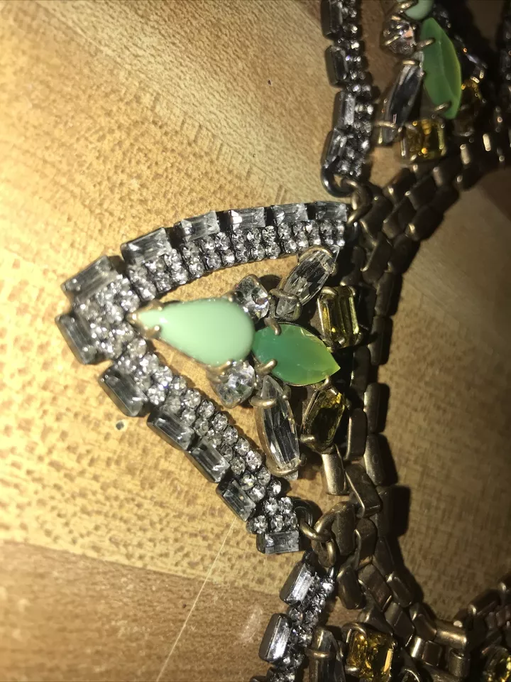 ¡Juego de puntas de collar Stella & Dot pedrería verde! ¡Sin oferta razonable rechazada! Foto 4 de 4