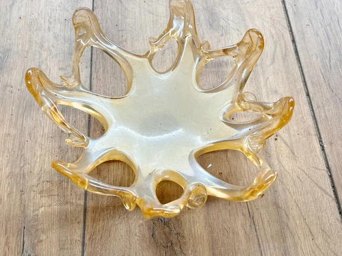 VINTAGE MCM MODERNIST MURANO GLASS SPLASH DISH VENETIAN FRUIT BOWL