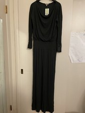NWT Anthropologie Bordeaux Leather Sleeve Maxi Dress Green Moss XL $148 Elegant