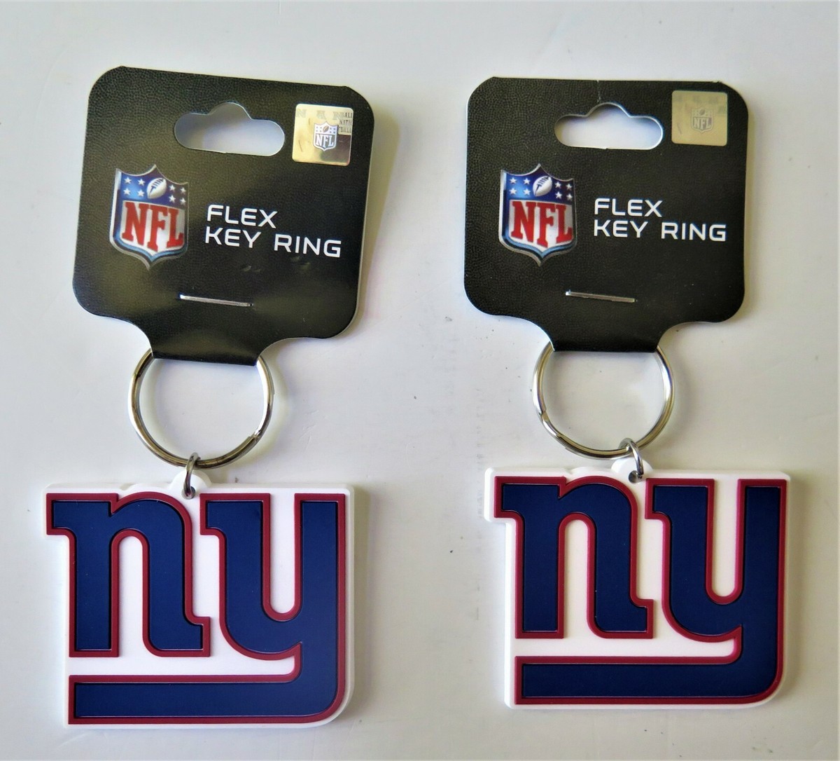 TWO (2) NEW YORK GIANTS, FLEXIBLE KEY RINGS FROM WINCRAFT