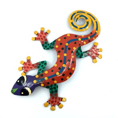 Gecko Lizard Collectible 13'' Tropical Indoor Outdoor Decor Metal Art FI 