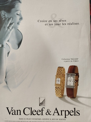 Print Ad !!ccVan Cleef Arpels vintage watch''women's  gold ''