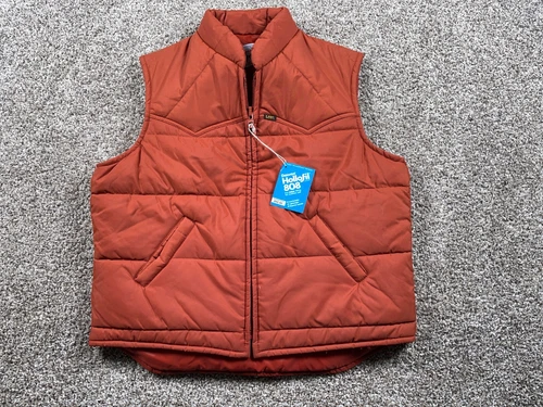 VTG Unworn 70s Lee Storm Rider Puffer Vest Adult Large Burnt Orange Talon Zip