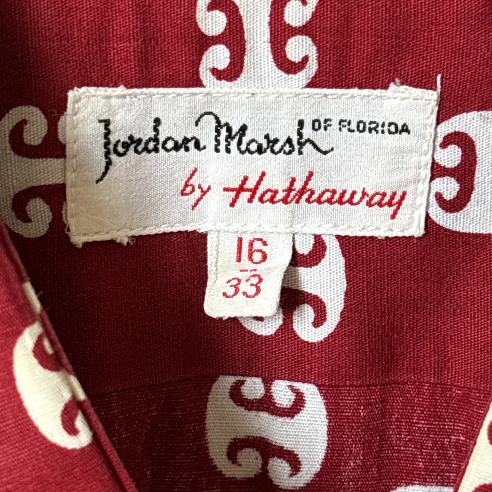 Camisa De Colección Años 70 Disco Cuello Extendido Talla L 16/33 Granate Borgoña Groovy Retro Disco Foto 3 de 4