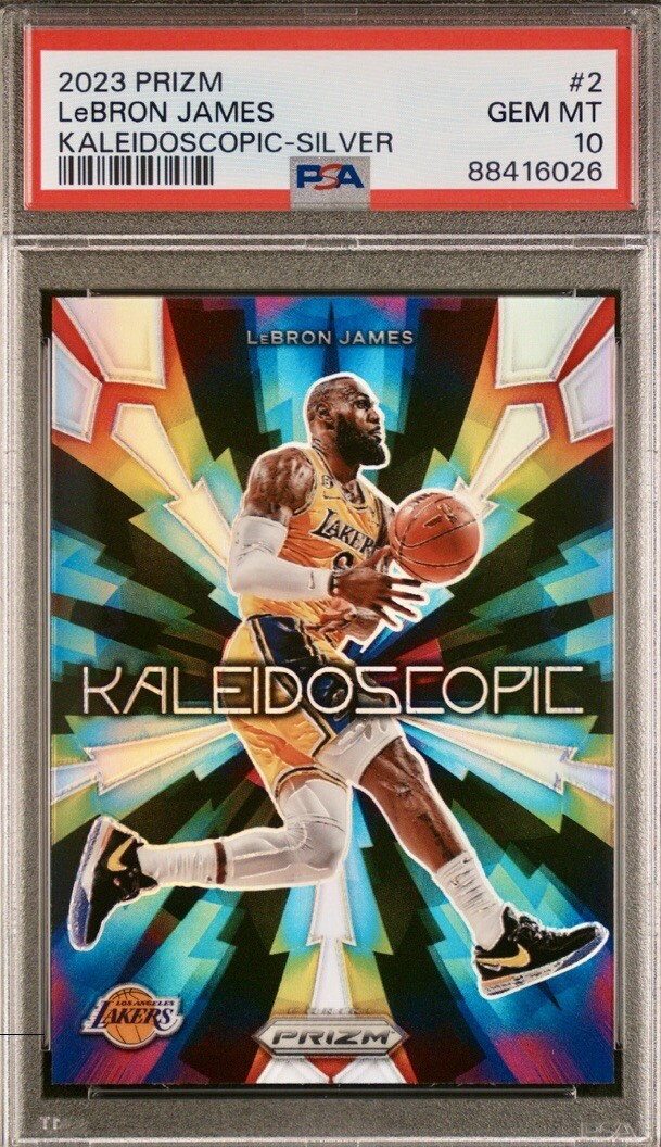 2023-24 PRIZM KALEIDOSCOPIC SILVER #2 LeBRON JAMES PSA 10 LAKERS