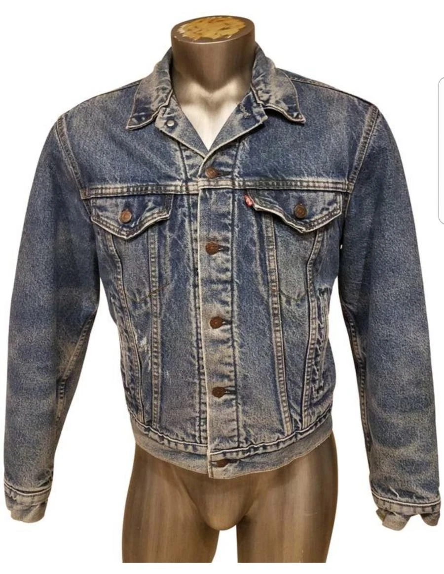 LEVI'S MAN JACKET DENIM BLUE TRUCKER 70506 VINTAGE full lined sz 44