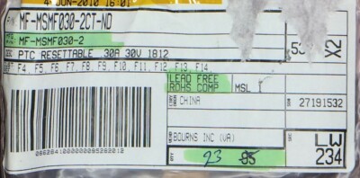 MF-MSMF030-2 BOURNS PTC RESET FUSE 30V 300MA ROHS 22 PIECES