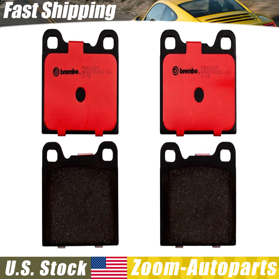 Fits BMW Mercedes Volvo Rear Ceramic Brake Pad Set Brembo P86002N