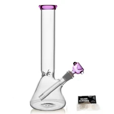 10 Inch Bongs Pink Glass Bong Smoking Hookah Glass Water Pipes 14mm Bowl Beaker