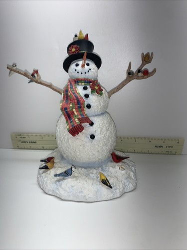 Lenox FEATHERED FRIENDS Snowman Birds Hat Lynn Bywaters Figurine Winter **READ** - Picture 7 of 13