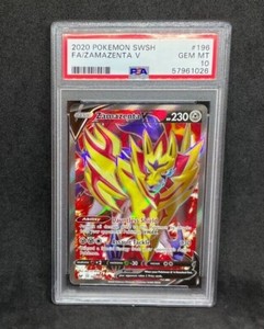 Pokemon Sword & Shield Zamazenta V 196/202 Ultra Rare Holo Foil PSA 10 GEM MINT