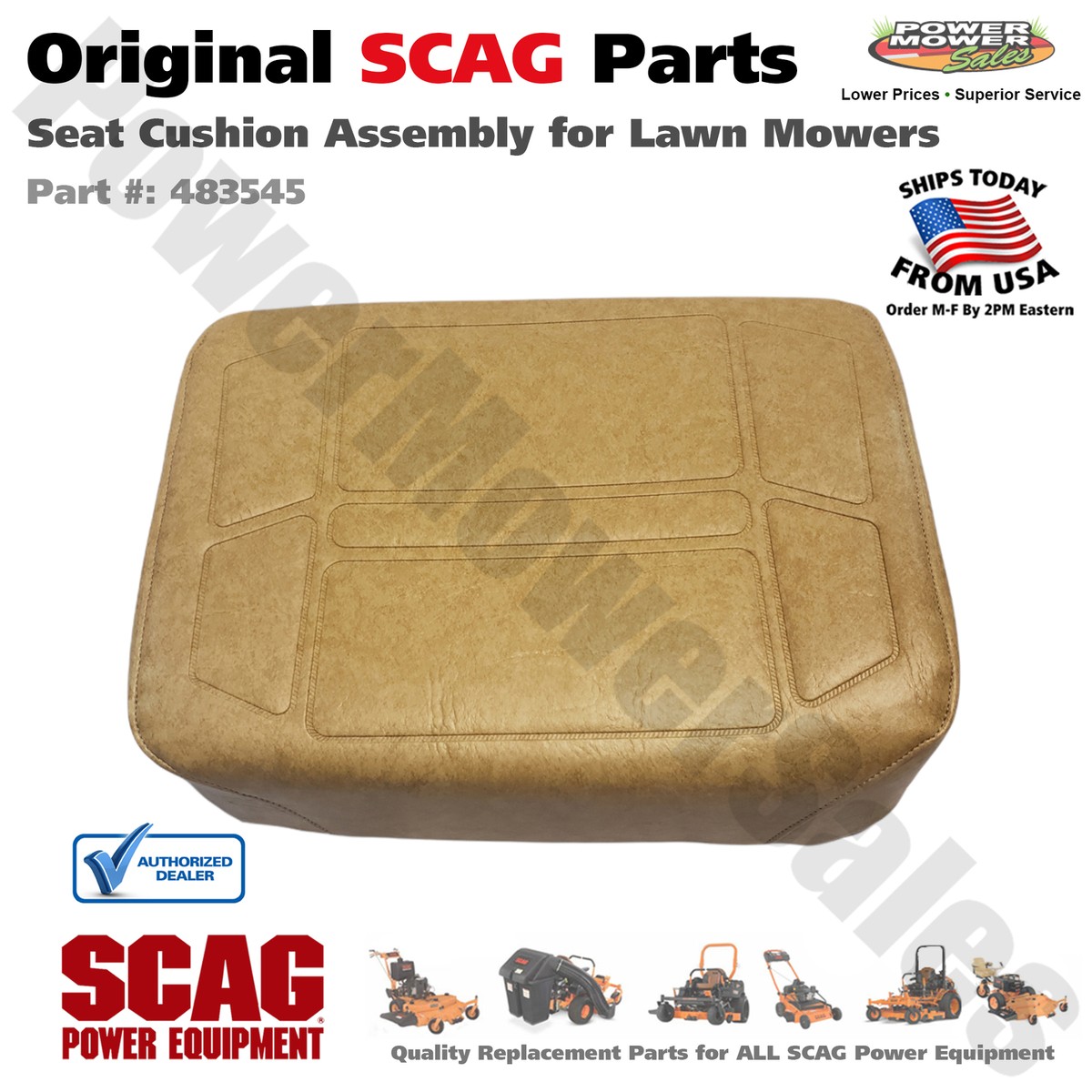 Genuine OEM Scag Cushion Assembly for Zero-Turn Lawn Mowers