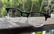 Men Round Glasses Women Oval Eyeglasses Black Crystal Glasses Acetate Eyewear