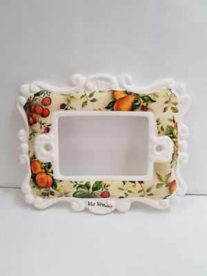 3 PBUTTON SWITCH COVERS VIA VENETO MOTHER OF PEARL WITH FRUIT DECORATION
