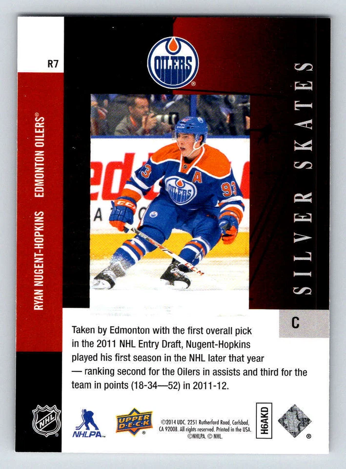 2013-14 SP Authentic Silver Skates #R7 Ryan Nugent-Hopkins (ref 188684) - Image 2 of 2