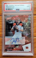 AUTO JOE BURROW Cincinnati Bengals 2021 Panini National PSA 9 Mint  Jersey #9/10