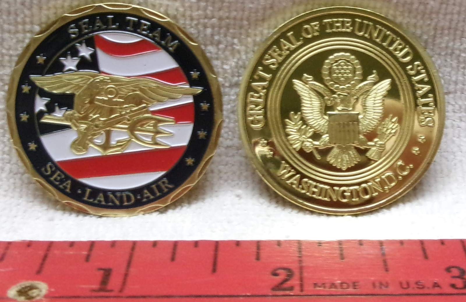 ** NEAT Gift - Challenge Coin - U.S. NAVY - SEAL TEAM - Mirrored Gold ...