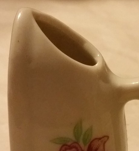 Vintage Porcelain Collectible Miniature Iron W/Floral Design Gold Handle Trim 2" - Picture 11 of 11