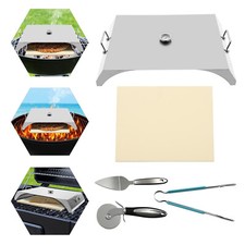 Kit Horno Pizza, Horno Pizza Portátil Acero Inoxidable para Gas, Horno Pala