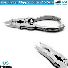 Cantilever Heavy Thick Nail Clipper Cutter Silver Manicure Podiatry Clippers