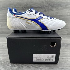 Diadora Basil Italy OG GR LT  MDPU Size 9 Mens White Blue Gold Soccer Cleats
