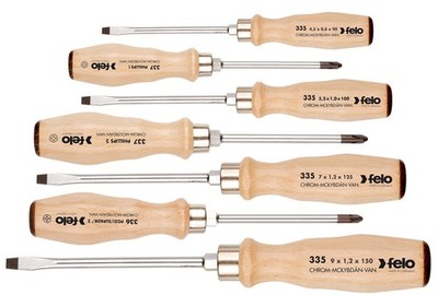 Felo Schraubendreher Satz 7-teilig Holz 335 SL | PZ | PH