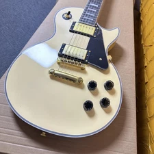 Cream Yellow LP Electric Guitar Rosewood Fretboard Solid Body 22 Fret Ship US