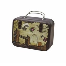 Valigia quadrata in latta portamonete