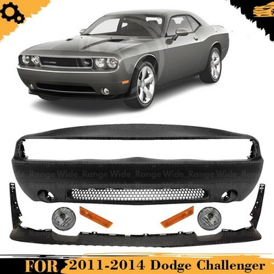 Front Bumper Cover Fascia & Lower Valance Kit For 2011-2014 Dodge Challenger
