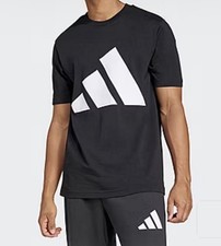 adidas Mens Crew Neck 3 Stripes Logo Big  Tall Graphic T-Shirt Size XL Black