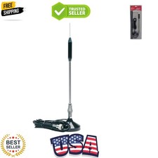 RP-711 24" Magnet Mount Stainless Steel CB Antenna Kit, Black