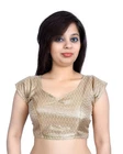 Bright Beige Banarasi Readymade Choli Blouse For Saree And Lehenga