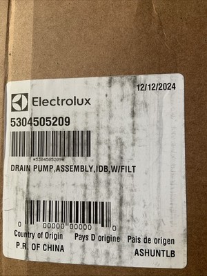 Electrolux Washer Drain Pump Assembly IDB W/Filt 5304505209 Open box