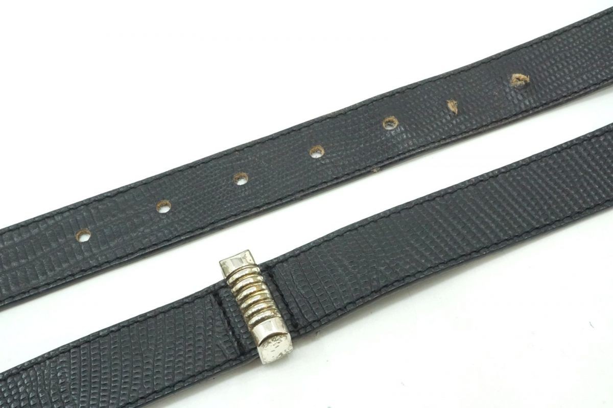 GIANNI VERSACE ブラックレザーベルト 85/34 VERSACE - VERSACE