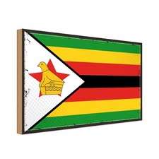 Holzschild 12x18 cm Simbabwes Zimbabwe Flagge Fahne Wappen Deko Geschenk Holz Sc