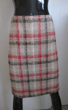 TALBOTS Size 12 Wool Blend Multicolor Tweed Plaid Look Pencil Lined Skirt NWOT