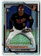 2024 Bowman Chrome #BCP-241 Emilio Sanchez Prospects Mojo Refractors