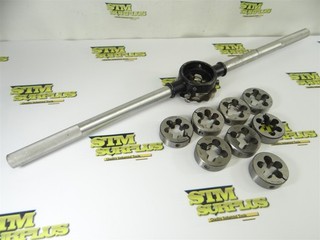 LOT OF 8 ASSORTED ROUND DIES 2" OD M20 X 2.5 TO 1" 12NF WRENCH HANSON POLAND