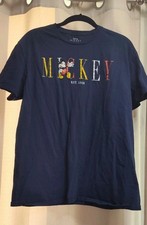 OFFICIAL DISNEY MICKEY MOUSE Est. 1928 Navy Blue T-Shirt MENS LARGE