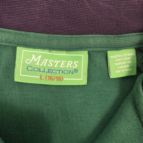 Authentic Masters Golf Quarter Zip Boys Size Large 16-18 Excellent Cond Green - Picture 4 of 7