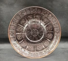 Jeannette Doric & Pansy Pink Depression Glass Plate 4.5" UV Glow