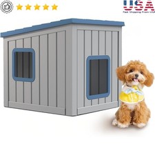 Modern Dog House Easy Assembly Ventilated Weatherproof Shelter Outdoor Use