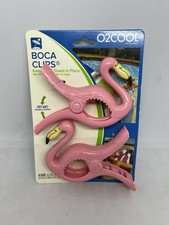 New O2COOL Boca Clips Pink Flamingo Beach Towel Clips Set of 2 - Cruise/Pool