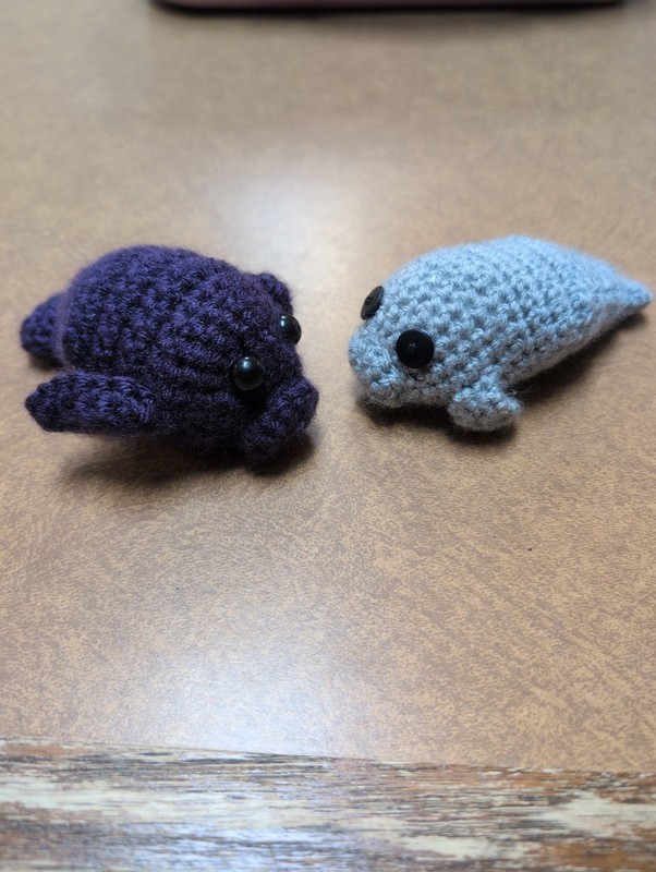 Handmade Crochet Pair Of Manatees – Brand New – Amigurumi Plush 