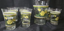 Vintage Whataburger Pitcher 6 Glasses Yellow Rose Of Texas 150th State Anniv