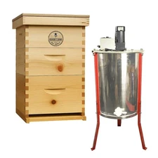 3 Tier Bee Hive Kit Electric 2 Frame Honey Extractor Frames Cover GL-E2M-2BK1SK