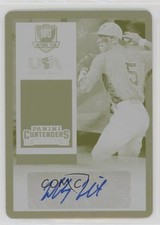 2015 Panini Contenders Printing Plate Yellow 1/1 Mikey White #37 Auto 7w7