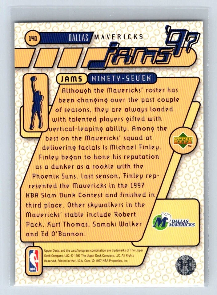 1997-98 Upper Deck - Jams '97 Michael Finley #141 - Image 2 of 2