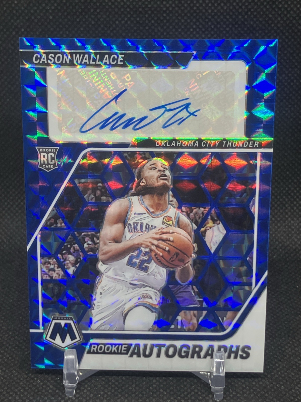 2023-24 Panini Mosaic Rookie Blue Prizm Cason Wallace #RA-WAL Auto RC /49 SP