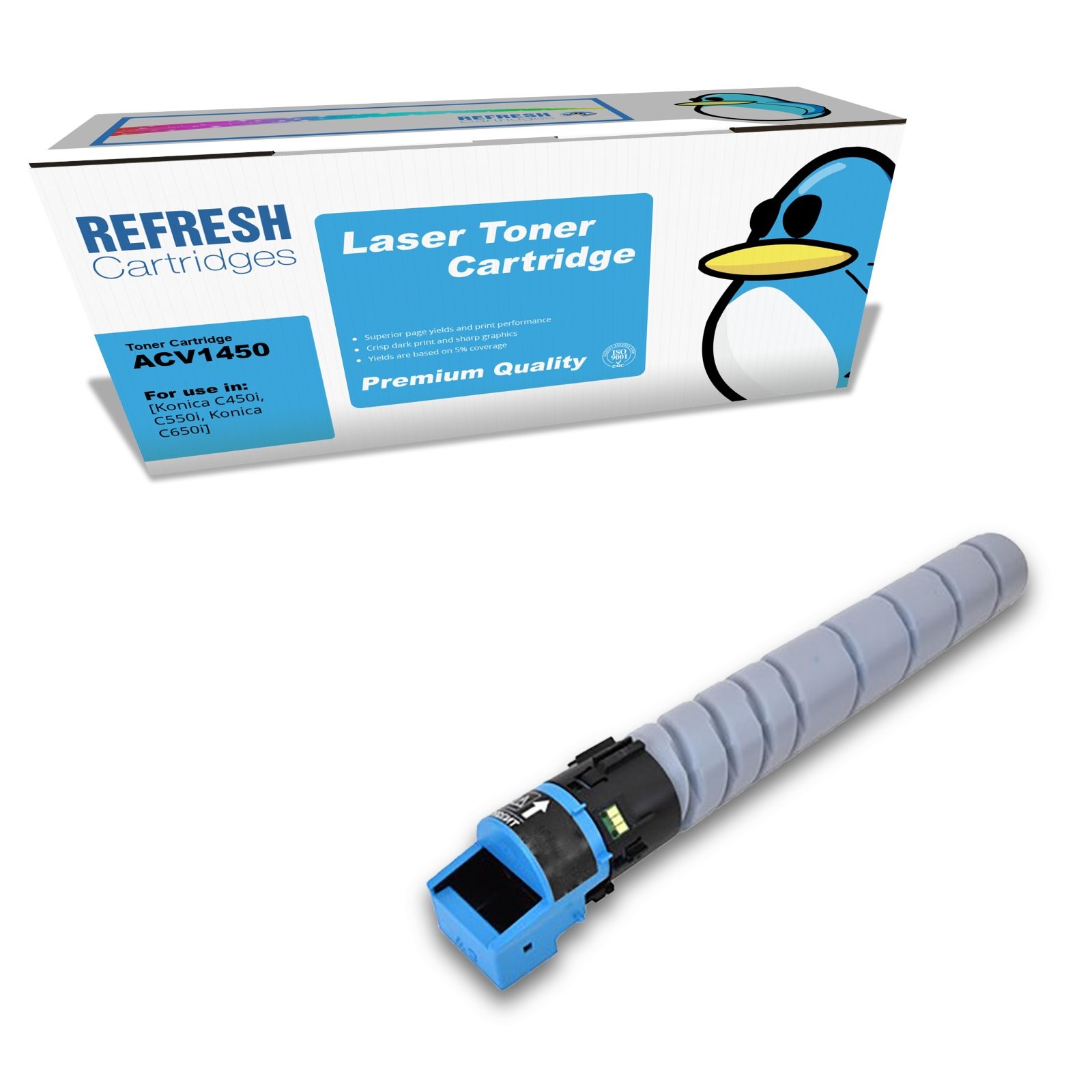 Refresh Cartridges Cyan TN626C Toner Compatible With Konica Minolta Printers